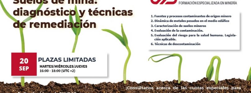 CURSO SUELOS DE MINA: DIAGNÓSTICO Y TÉCNICAS DE REMEDIACIÓN
